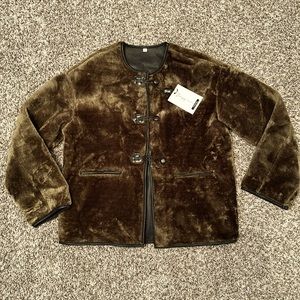 Olive faux fur coat